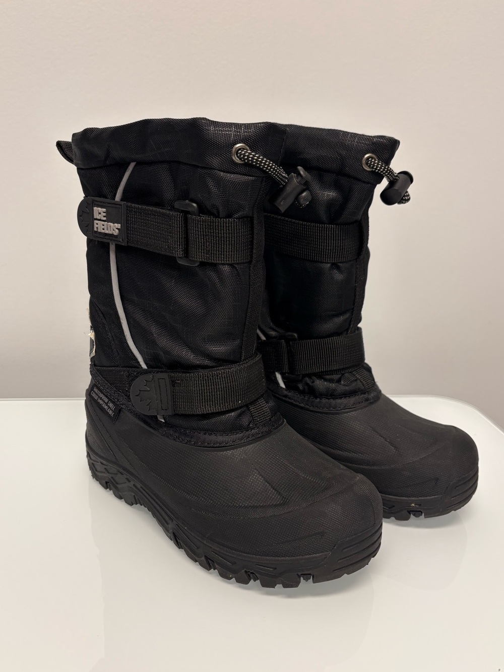 Kids snow boots size 1 boys girls Ice Fields waterproof warm